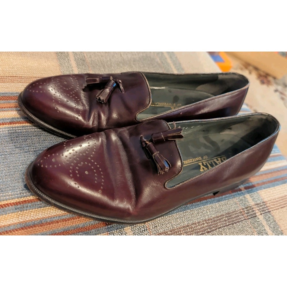 Bally Of Switzerland Men's Brown Leather Shoes Size 11D With Tassels ALAN